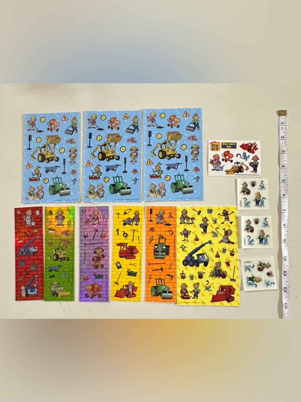 Bob The Builder Vintage Sticker Sheets Lot of 13 New 2001 Can We Fix It?